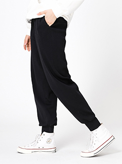 三福2019春装新品女宽松小脚休闲裤 学生简约长裤女