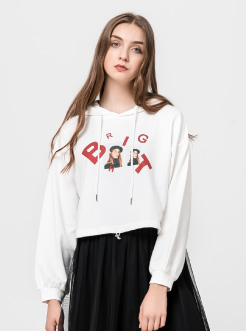 三福2019春装新品女卫衣网纱裙两件套 休闲连衣裙套装女