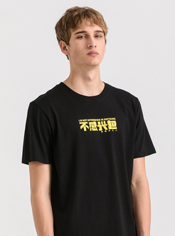 三福2019夏裝新品男創意印花短袖T恤 寬松潮流上衣男