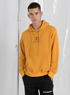 三福2019秋裝新品男情侶款中性風衛衣 連帽大口袋上衣男